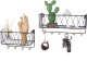 Hedo Wisząca półka z wieszakami, styl LOFT czarna, 25,5cm 1