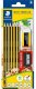 Staedtler Ołówek Noris 6szt 2xHB,1x2B,B,H,2H + gumka+gratis 1