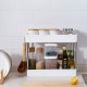 ModernHome Plastikowy regał łazienkowy z 4 półkami kółka 9