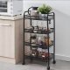 ModernHome Metalowy regał mobliny łazienkowy z 4 półkami kółka czarny ModernHome 1