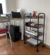ModernHome Metalowy regał mobliny łazienkowy z 4 półkami kółka czarny ModernHome 6