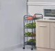 ModernHome Metalowy regał mobliny łazienkowy z 4 półkami kółka czarny ModernHome 7