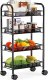 ModernHome Metalowy regał mobliny łazienkowy z 4 półkami kółka czarny ModernHome 8