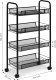 ModernHome Metalowy regał mobliny łazienkowy z 4 półkami kółka czarny ModernHome 9