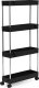 ModernHome Plastikowy regał łazienkowy z 4 półkami kółka czarny ModernHome 3