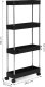 ModernHome Plastikowy regał łazienkowy z 4 półkami kółka czarny ModernHome 10