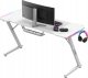 Biurko Huzaro Biurko Gamingowe Komputerowe Huzaro Hero 3.3 White Rgb + Podkładka Xxl 4