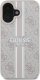 Guess Guess GUHMP16MP4RPSP iPhone 16 Plus 6.7" różowy/pink hardcase 4G Printed Stripes MagSafe 2
