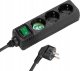 Kabel zasilający Vivanco extension cord 3 sockets 1.4m, black (27015) 1