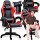 Fotel Alpha Gaming Fotel Gamingowy Krzesło Gracza Biurowy Alpha Gaming Carbon Czerwony Porządny 1