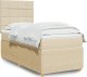 vidaXL Łóżko kontynentalne z materacem, kremowe, tkanina, 90x190 cm 1