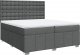 vidaXL vidaXL Łóżko kontynentalne z materacem, ciemnoszara tkanina 200x200 cm 3