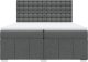 vidaXL vidaXL Łóżko kontynentalne z materacem, ciemnoszara tkanina 200x200 cm 6