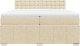 vidaXL Łóżko kontynentalne z materacem, kremowe, tkanina, 200x200 cm 6