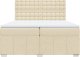vidaXL Łóżko kontynentalne z materacem, kremowe, tkanina, 200x200 cm 6