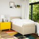 vidaXL vidaXL Łóżko kontynentalne z materacem, kremowe, tkanina, 90x190 cm 4