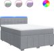 vidaXL vidaXL Łóżko kontynentalne z materacem, jasnoszare 140x200 cm, tkanina 2