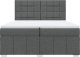 vidaXL vidaXL Łóżko kontynentalne z materacem, ciemnoszara tkanina 200x200 cm 6