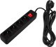Neo Przedłużacz listwowy 3m, 3x1.5mm2, 4G, czarny, ON/OFF 2