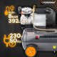 Sprężarka Powermat KOMPRESOR OLEJOWY 50L SPRĘŻARKA 8 BAR 392 l/min 230V TŁOKOWY MOBILNY PM-KO-50T-V2 8