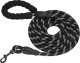 Springos Smycz sznurowa, treningowa dla psa do 50kg z rączką, dł. 5 m czarno- biała UNIWERSALNY 3