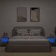vidaXL Szafki nocne z LED, ścienne, 2 szt., kolor szary dąb sonoma 4