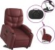 vidaXL Podnoszony fotel rozkładany, winna czerwień, sztuczna skóra 6