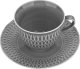 Ćmielów Filiżanka + spodek 250ml/16 cm Sofia Szara 1