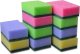 Svamp multi Mini 9x6 cm Assorterede farver med Grøn skuresål,10 stk/pk 1