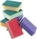 Svamp multi Mini 9x6 cm Assorterede farver med Grøn skuresål,10 stk/pk 2
