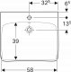 Umywalka 501.463.00.7 / GEBERIT / SELNOVA COMFORT / UMYWALKA, B65CM, H15CM, T55CM, Z PRZELEWEM, Z OTWOREM NA BATERIĘ / 4