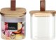 Excellent Houseware Szklany słoik z drewnianą pokrywką, hermetyczne zamknięcie 2