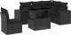 vidaXL 6-cz. zestaw mebli ogrodowych z poduszkami, czarny polirattan 2