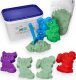 Jokomisiada Zestaw - piasek kinetyczny ColorSand 2kg miętowy + foremki i łopatka 4