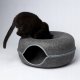Xtech Legowisko Tunel dla Kota Okrągłe Donut Domek 60 cm Ciemnoszary 9