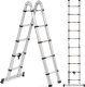 MSW Drabina teleskopowa składana z aluminium 12 stopni 0.85-1.85/3.8 m Drabina teleskopowa składana z aluminium 12 stopni 0.85-1.85/3.8 m 1