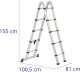MSW Drabina teleskopowa składana z aluminium 12 stopni 0.85-1.85/3.8 m Drabina teleskopowa składana z aluminium 12 stopni 0.85-1.85/3.8 m 7
