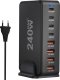 Ładowarka Reagle SZYBKA ŁADOWARKA GaN 240W PD 4x USB C 4x QC 3.0 DO LAPTOPA IPHONE 100W MAC 1