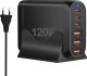 Ładowarka Reagle SZYBKA ŁADOWARKA GaN 120W PD 3x USB C 3x QC 3.0 DO LAPTOPA IPHONE 65W MAC 1
