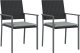 vidaXL vidaXL Krzesła ogrodowe z poduszkami, 2 szt., czarne, 54x62,5x89 cm 2