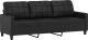 vidaXL 3-osobowa sofa, czarna, 180 cm, obita sztuczną skórą 2
