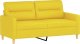 vidaXL vidaXL Sofa 2-osobowa, jasnożółta, 140 cm, tapicerowana tkaniną 2
