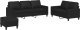 vidaXL 3-cz. zestaw sof z poduszkami, czarny, sztuczna skóra 2