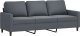 vidaXL vidaXL Sofa 3-osobowa, ciemnoszara, 180 cm, obita aksamitem 2