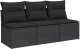 vidaXL vidaXL Sofa ogrodowa z poduszkami, 3-osobowa, czarna, polirattan 2