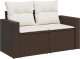 vidaXL vidaXL Sofa ogrodowa z poduszkami, 2-osobowa, brązowa, polirattan 1
