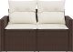 vidaXL vidaXL Sofa ogrodowa z poduszkami, 2-osobowa, brązowa, polirattan 3