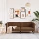 vidaXL vidaXL Sofa 3-os., brązowa, sztuczna skóra zamszowa 3