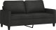 vidaXL Sofa 2-osobowa, czarna, 140 cm, tapicerowana tkaniną 2