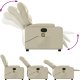 vidaXL Rozkładany fotel masujący, kremowe, sztuczna skóra 7